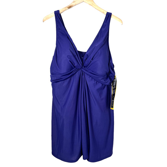 Miraclesuit Women's Plus Size 24W Purple Marais Tummy Control Swim-dress NWT! - Picture 1 of 11